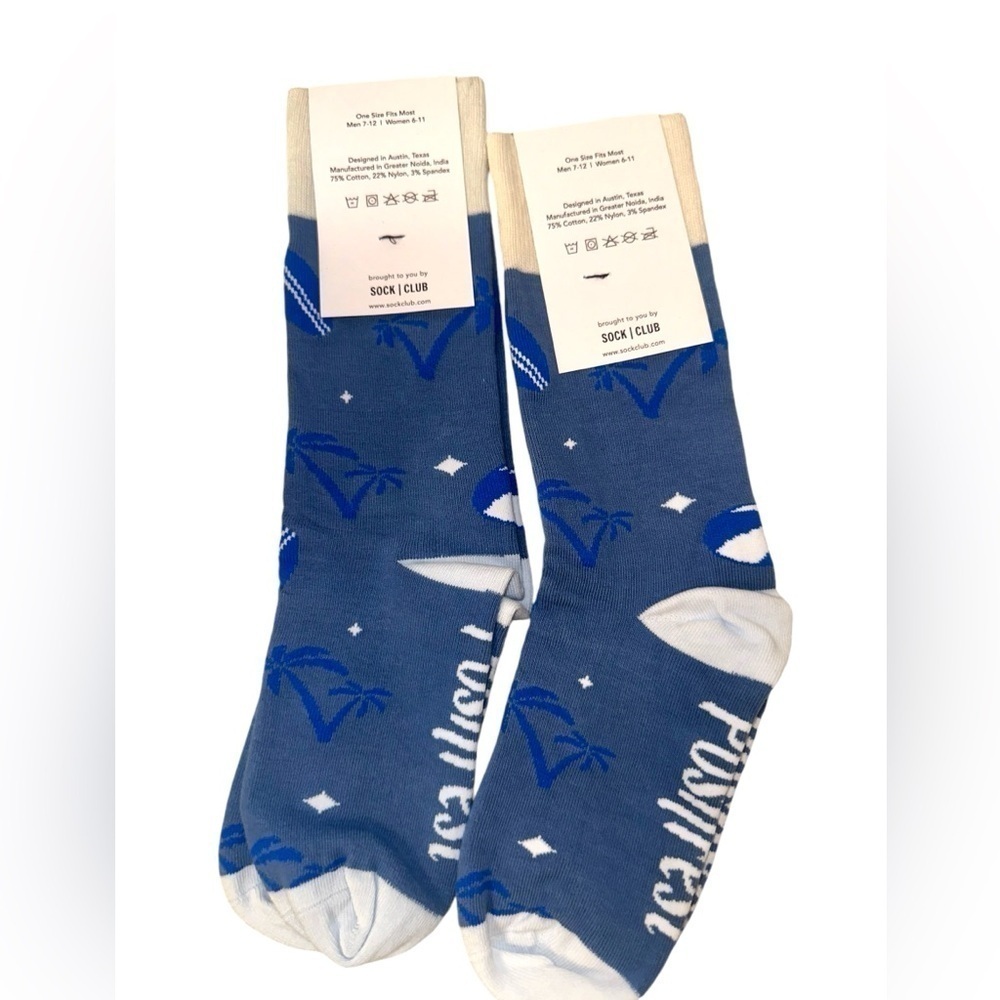 POSHFEST 2023 SAN DIEGO BLUE & WHITE BEACHBALL UNISEX SOCKS - Picture 9 of 9